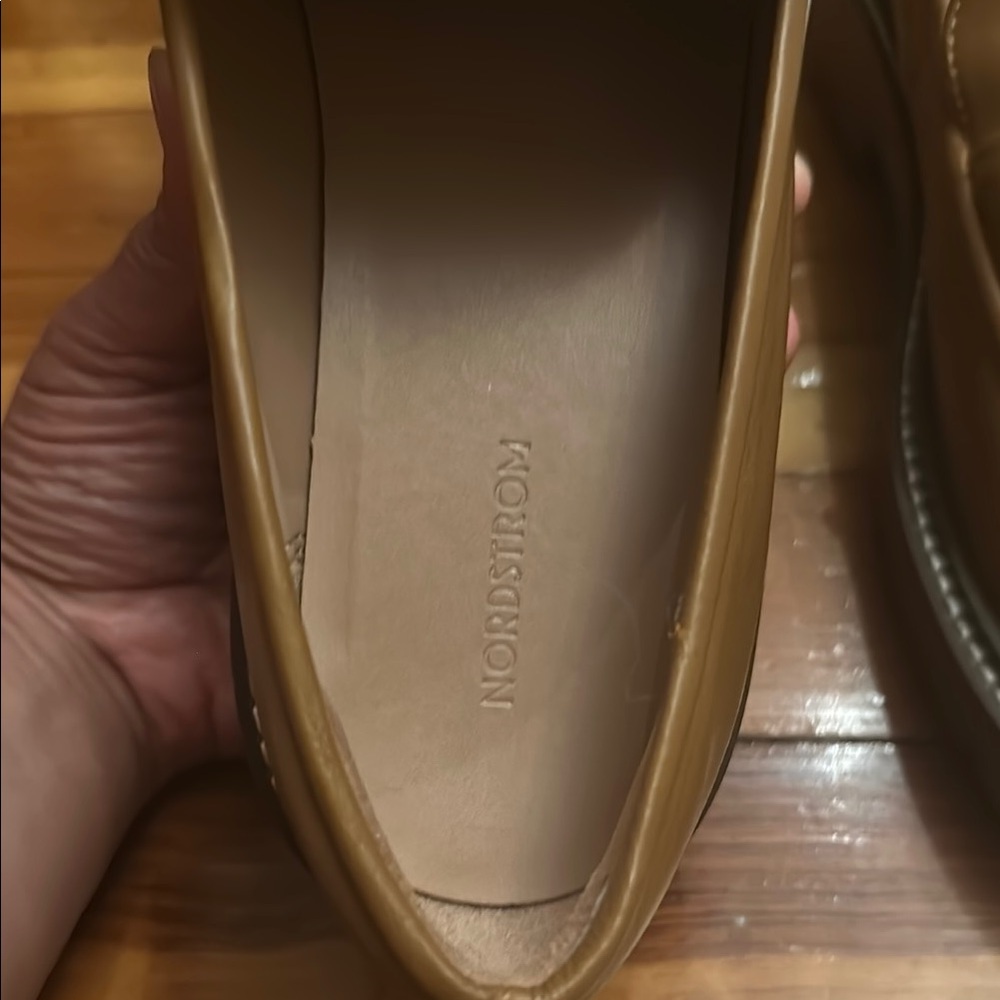 Nordstrom Brown Loafers with Woven Detail - Picture 3 of 10